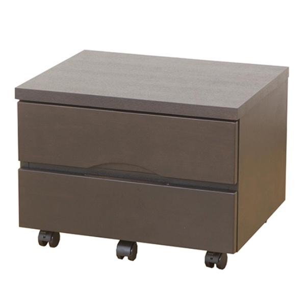 プリンターワゴン 幅50cm タモ デスクワゴン 引き出し2段 キャスター付