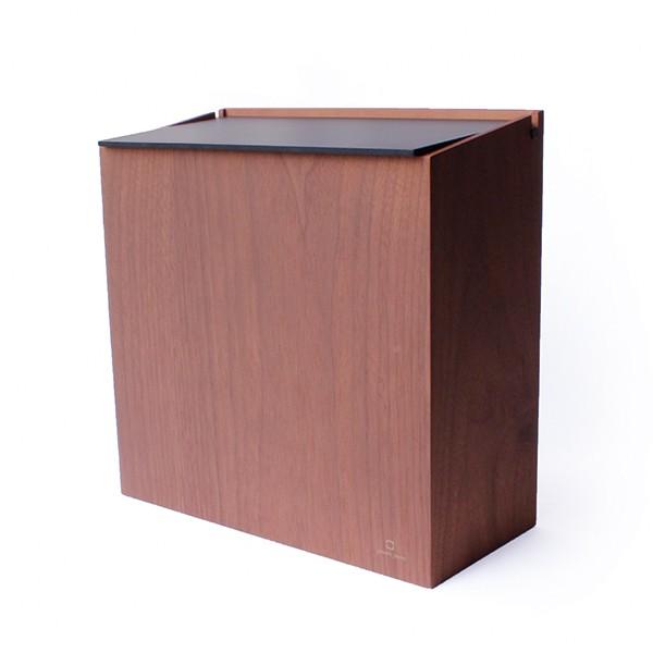 ゴミ箱 木製 ふた付き 8L ウォールナット スリム SLIM DUST ヤマト工芸