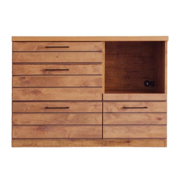 キッチンカウンター アルダー前板 ステンレス天板 LINA 約幅120cm