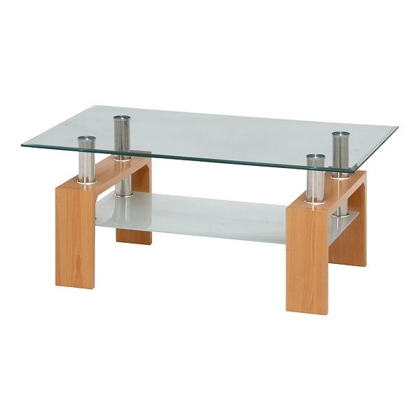 センターテーブル 幅100cm ガラス テーブル ガラス天板 ラック 収納