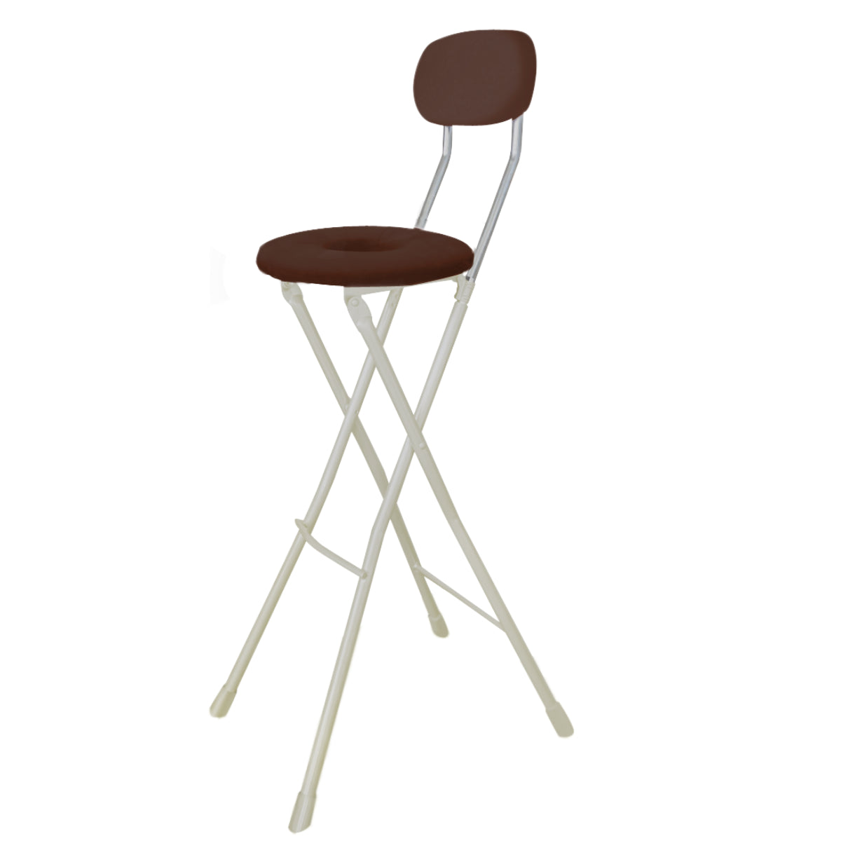 折りたたみ椅子 座面高75cm ハイタイプ ドーナツクッション 背もたれ付