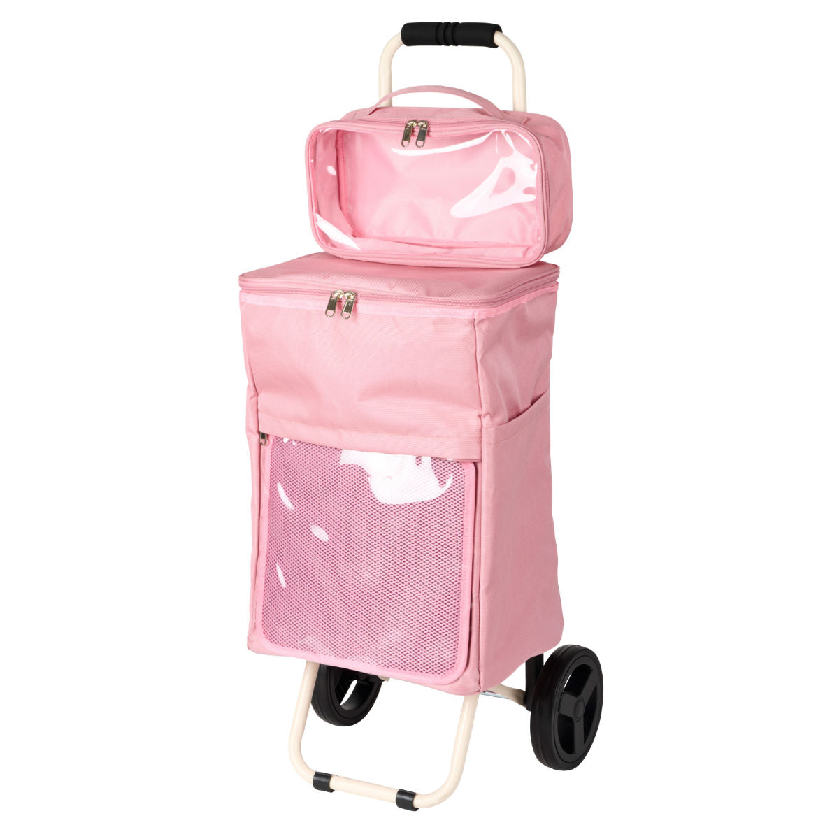 【わんこのキャリーバッグ】いちごモチーフのピンク わんこのキャリーバッグ】いちごモチーフのピンク