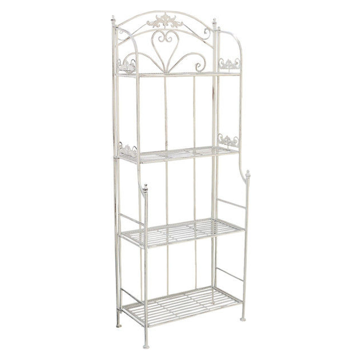 アメリカ　アイアン　飾り棚　クリームホワイト　唐草模様 e28fc2f5d0d8d035523fe91c434256