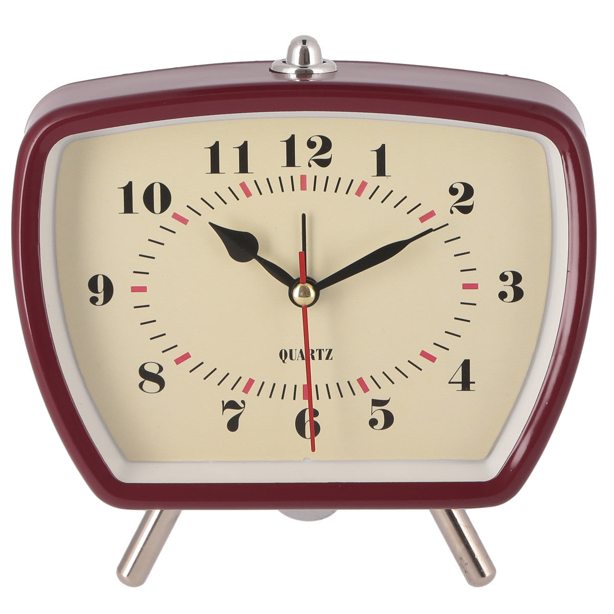 レトロ★置時計 置き時計 レトロ 静音 スイープ秒針 目覚まし時計 – ハウジー