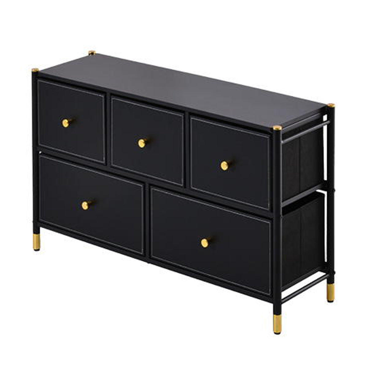 チェスト 幅100cm 2段 引き出し5杯 収納 木目調 天板 脚付き – ハウジー