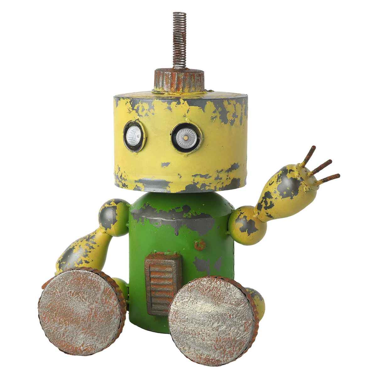 ソーラーロボットオーナメント ガーデンオーナメント ロボット ソーラーライト付 イエロー – ハウジー