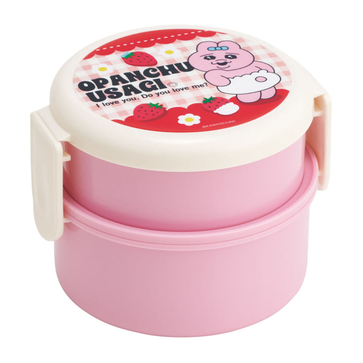 弁当箱 500ml 丸型ランチボックス2段 おぱんちゅうさぎ いちご – ハウジー