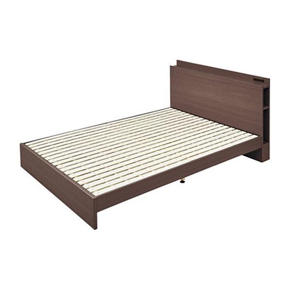 【超美品】ダブルベッド　すのこベッド ベッドフレーム 宮付き ダブル］RENEW 宮棚付きベッド 高さ調節OK 2口コンセント付 ベッド