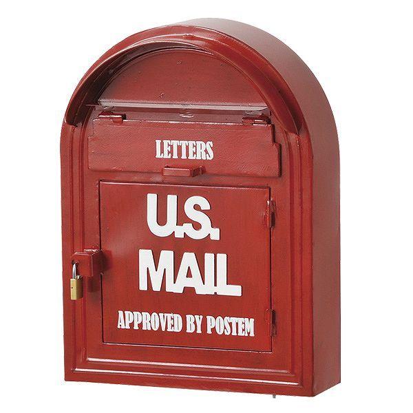 ポスト 壁掛け ウォールポスト アンティーク U.S.MAIL 赤