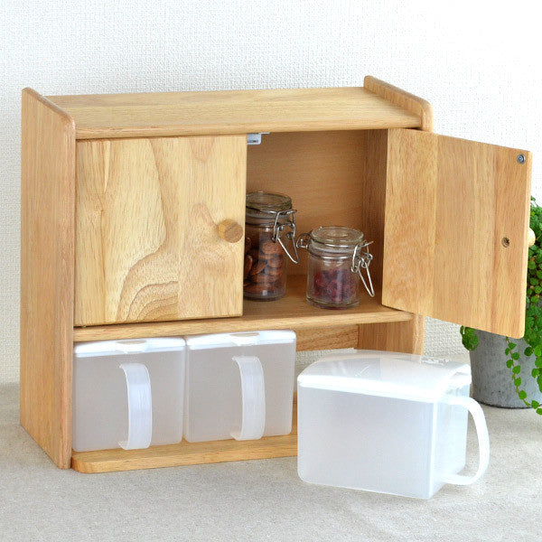 キッチン収納スパイスラックキッチンキャビネット調味料ストッカー3個付き木製