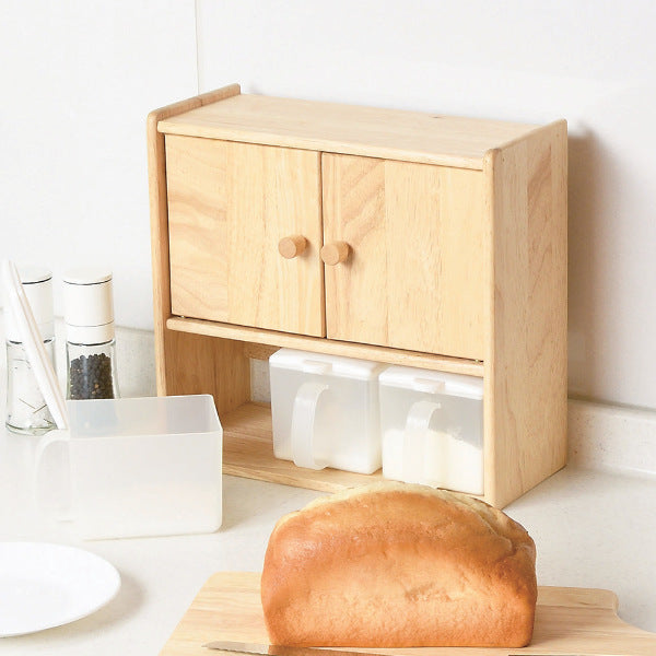 キッチン収納スパイスラックキッチンキャビネット調味料ストッカー3個付き木製