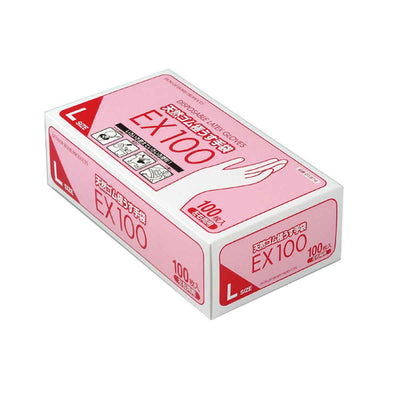 ゴム手袋 薄手 L 100枚入り 天然ゴム手袋