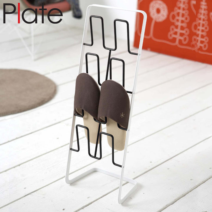 山崎実業Plateスリッパラックブラックプレート