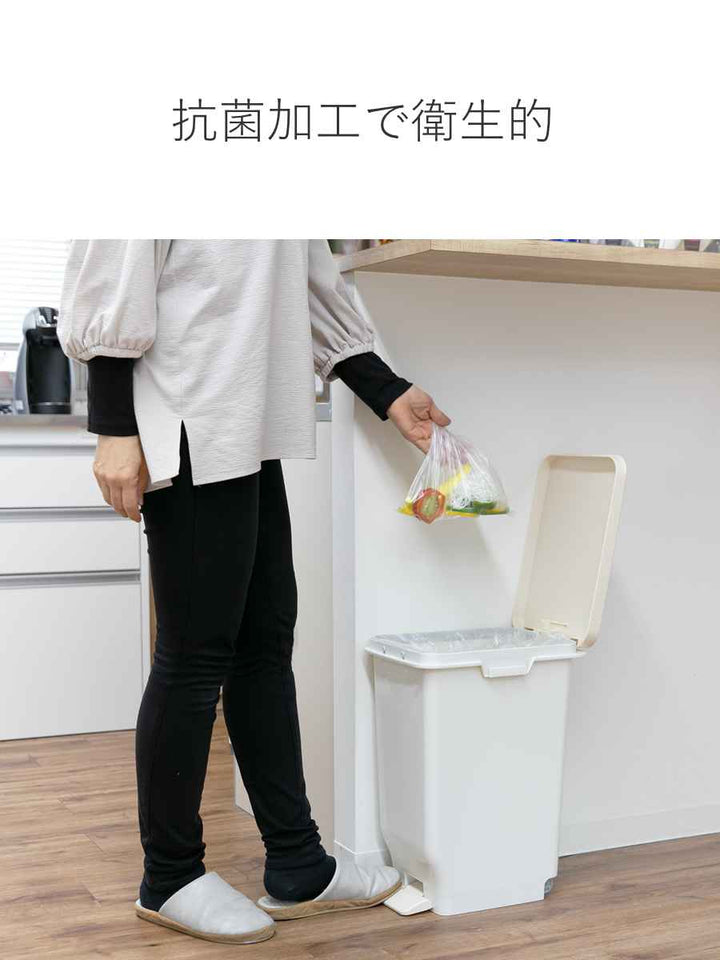 ゴミ箱19.7Lふた付きセパ抗菌分別スリムペダルペール