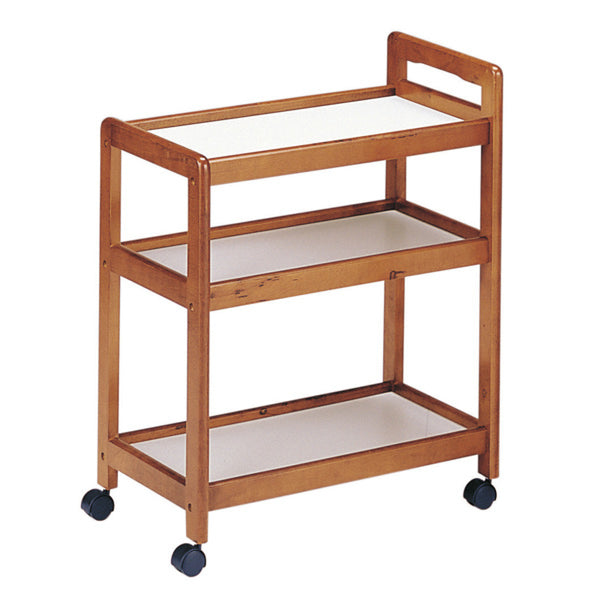 キッチンワゴン幅58.5cm3段キャスター付木製ワゴン