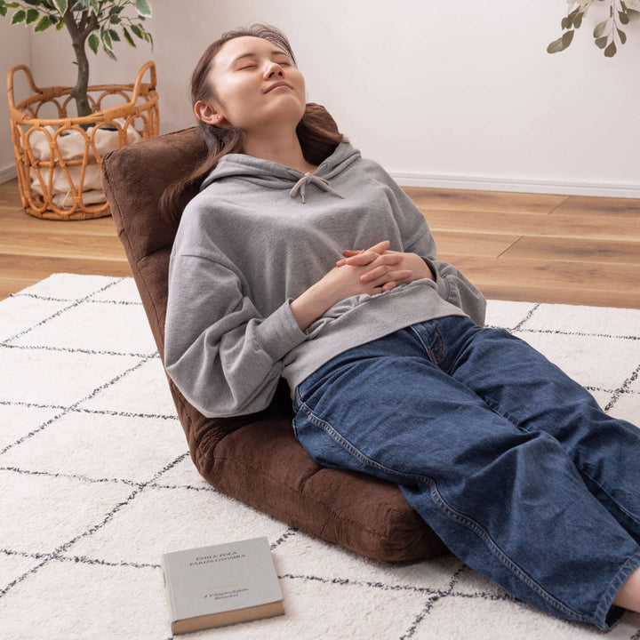 ソファ幅42cmフロアソファ14段階リクライニングファブリック布製座椅子