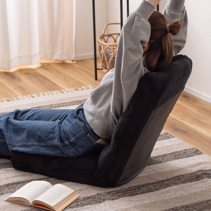 ソファ幅42cmフロアソファ14段階リクライニングファブリック布製座椅子