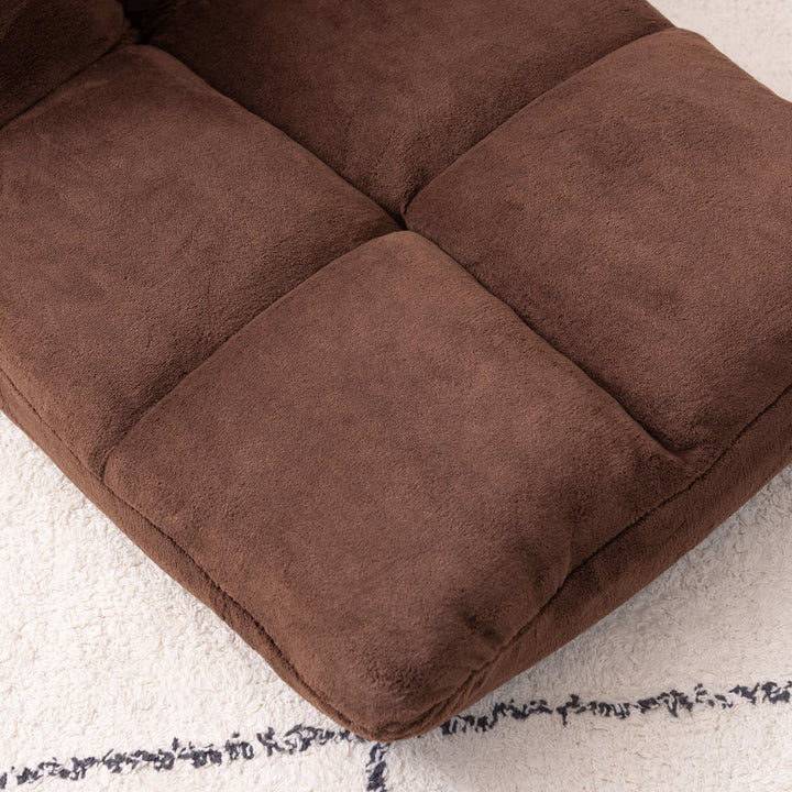 ソファ幅42cmフロアソファ14段階リクライニングファブリック布製座椅子