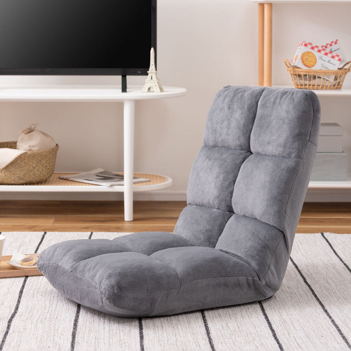 ソファ幅42cmフロアソファ14段階リクライニングファブリック布製座椅子