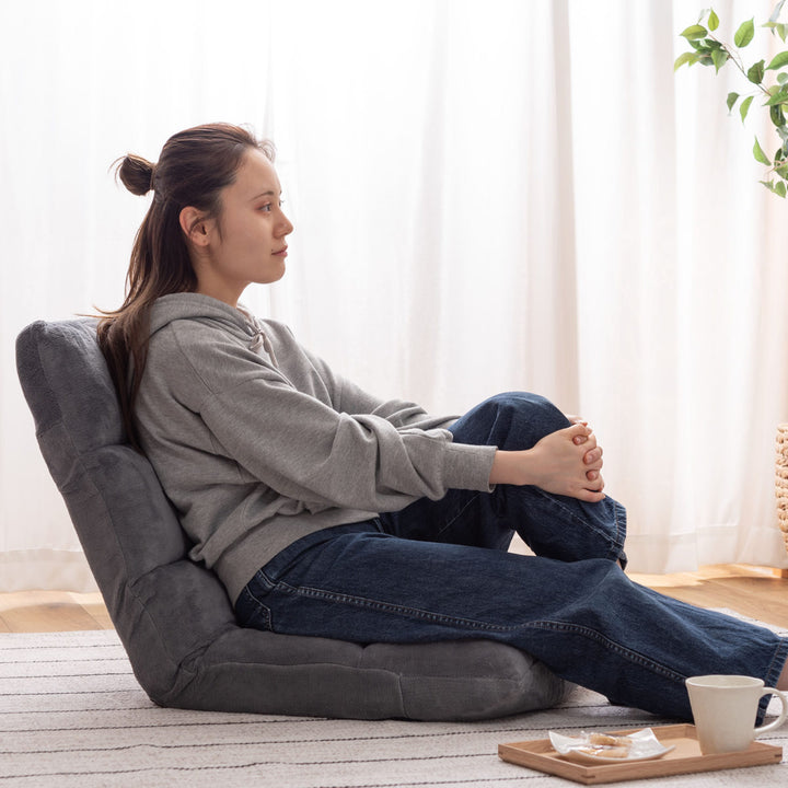 ソファ幅42cmフロアソファ14段階リクライニングファブリック布製座椅子