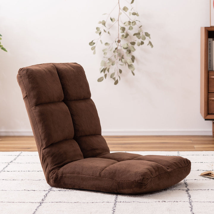 ソファ幅42cmフロアソファ14段階リクライニングファブリック布製座椅子