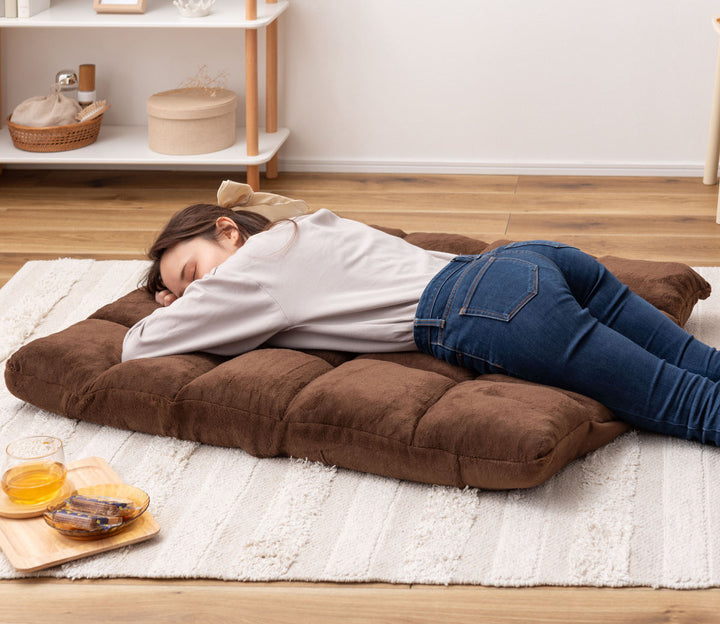 ソファ幅84cmフロアソファ14段階リクライニングファブリック布製座椅子