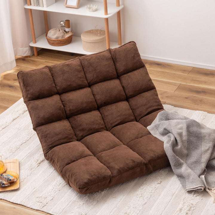 ソファ幅84cmフロアソファ14段階リクライニングファブリック布製座椅子