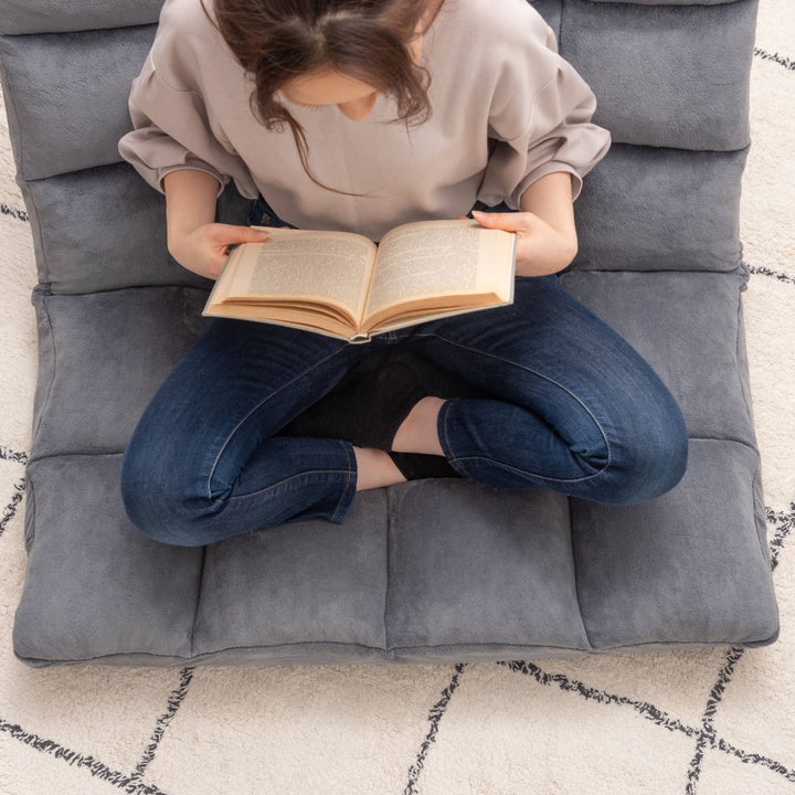 ソファ幅84cmフロアソファ14段階リクライニングファブリック布製座椅子