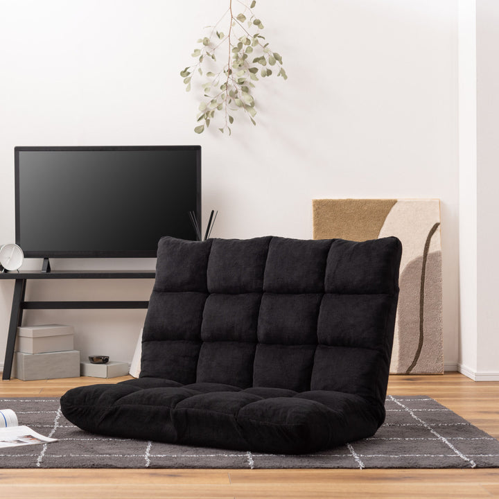 ソファ幅84cmフロアソファ14段階リクライニングファブリック布製座椅子