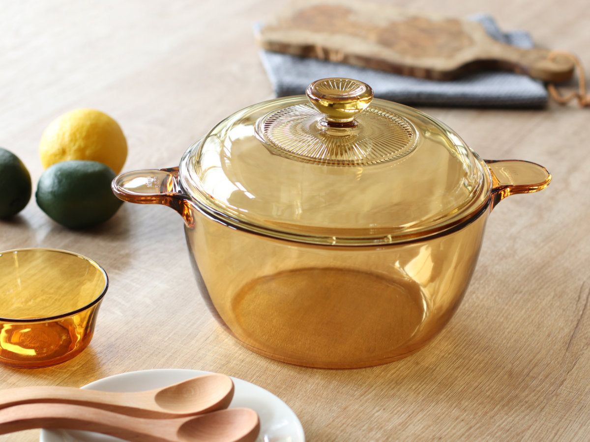 両手鍋 21.5cm ガス火専用 ガラス製 VISIONS 2.5L クックポット – ハウジー