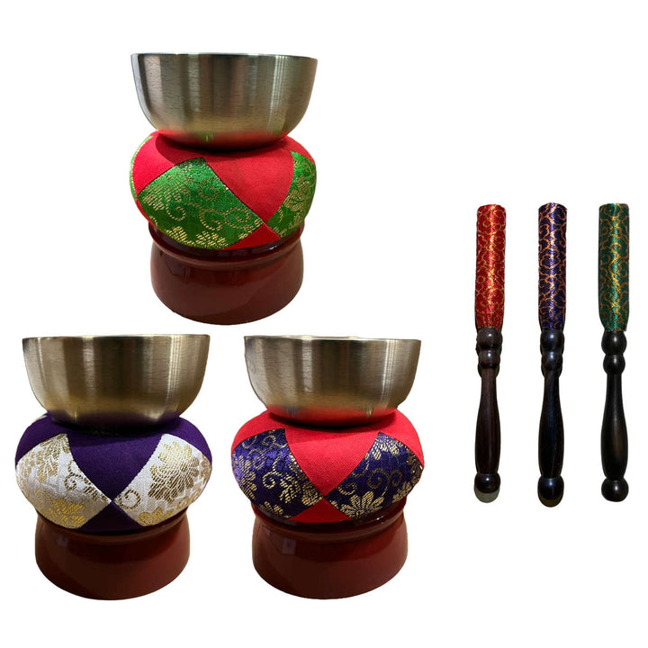 おりんりん棒台座セット広丸リンセット3寸仏具日本製※色は選べません