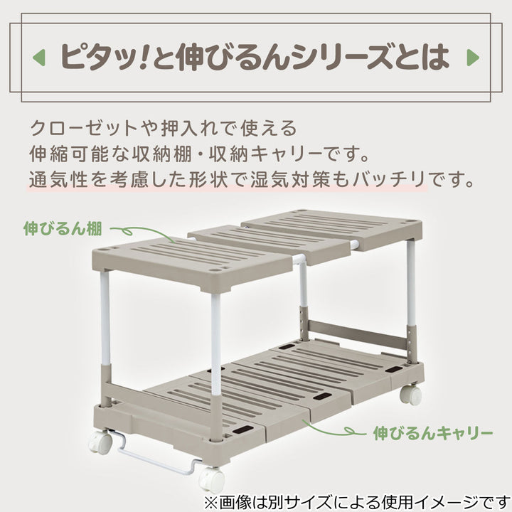 クローゼット整理棚2台入り幅76～93×奥行25×高さ36・38・40・43cmピタッ！と伸びるん棚