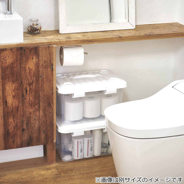 収納ボックス幅58×奥行42×高さ34cmフタ付き持ち手付きプラスチック