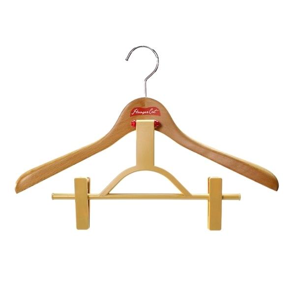 木製ハンガーハンガーキャットWOODシリーズ４０クリップクリア
