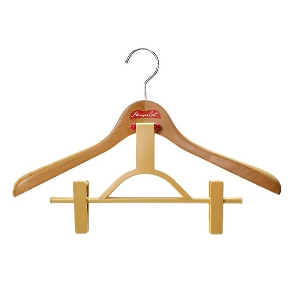 木製ハンガーハンガーキャットWOODシリーズ２５クリップクリア