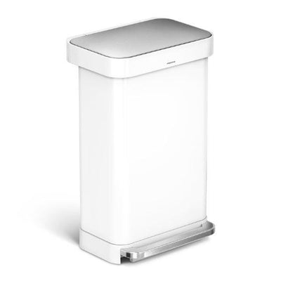 正規品 ゴミ箱 シンプルヒューマン ペダル式 ふた付き simplehuman 45L ホワイト レクタンギュラーステップダストボックス