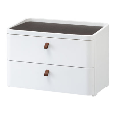 チェスト タンス リバーシブル 木製天板 アースホワイト 2段 幅72.5cm 完成品 日本製