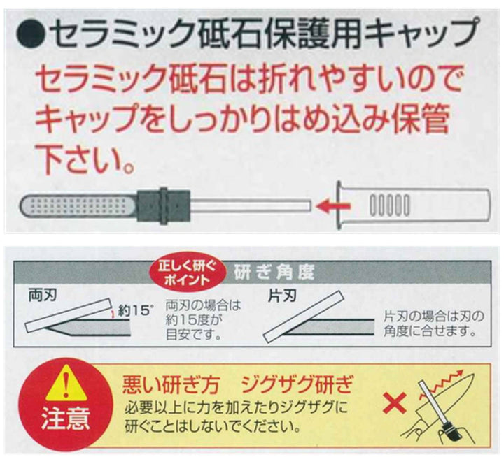 シャープナーダイヤモンド＆セラミックスーパーコンビシャープナーキャップ付き