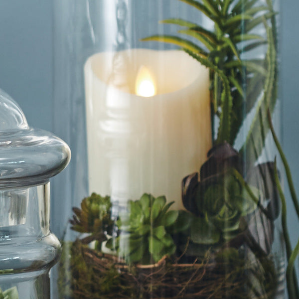 キャンドル直径7.8×17.4cmルミナラピラーLED