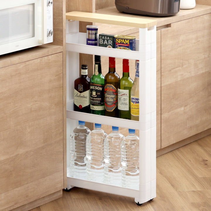 キッチンワゴンスマートワゴンFitW45幅12.5cm奥行45cm4段