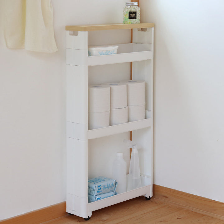 キッチンワゴンスマートワゴンFitW45幅12.5cm奥行45cm4段