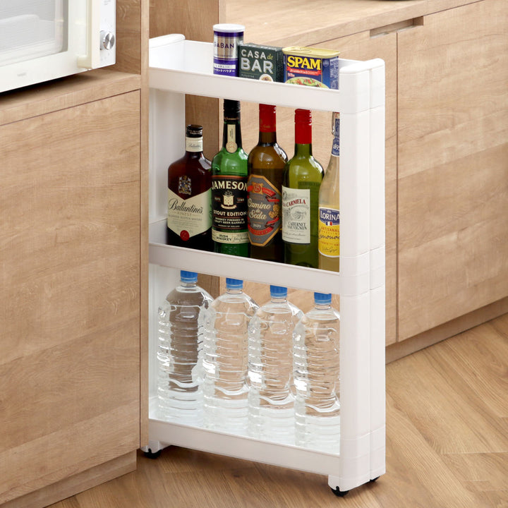 キッチンワゴンスマートワゴンFitW125幅12.5cm奥行45cm3段