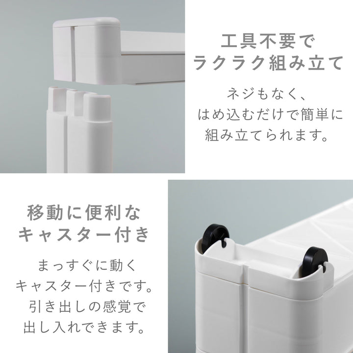 キッチンワゴンスマートワゴンFitW125幅12.5cm奥行45cm3段