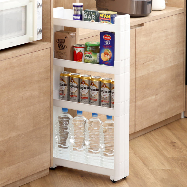 キッチンワゴンスマートワゴンFitW125幅12.5cm奥行45cm4段