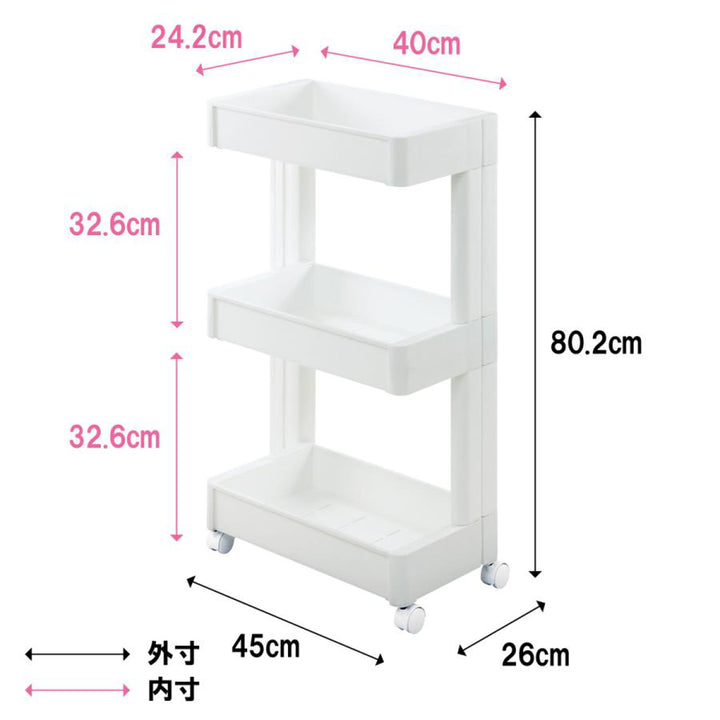 キッチンワゴンスマートワゴンFitW2503段壁面収納