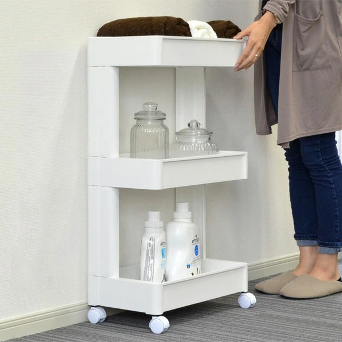 キッチンワゴン スマートワゴン Fit W250 3段 壁面収納 – ハウジー