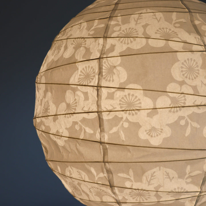 ペンダントライト2灯透かし梅美濃和紙日本製