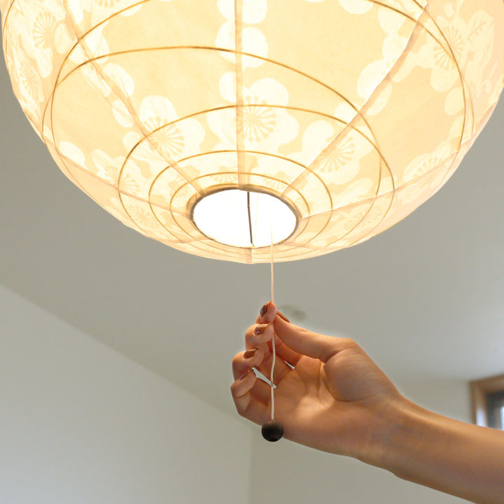 ペンダントライト2灯透かし梅美濃和紙日本製