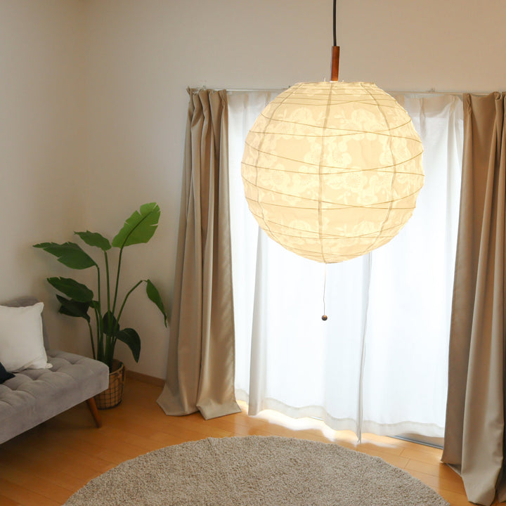 ペンダントライト2灯透かし梅美濃和紙日本製