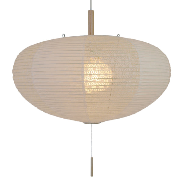 ペンダントライト2灯koma揉み紙×麻葉白黒雲龍×麻葉煉瓦日本製和風天井照明